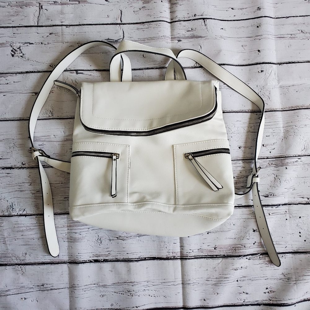 Faux leather backpack